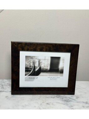 Sicura Italian Designs 4x6 Genuine Inlay Veneer Wood Picture Frame Burl Wood